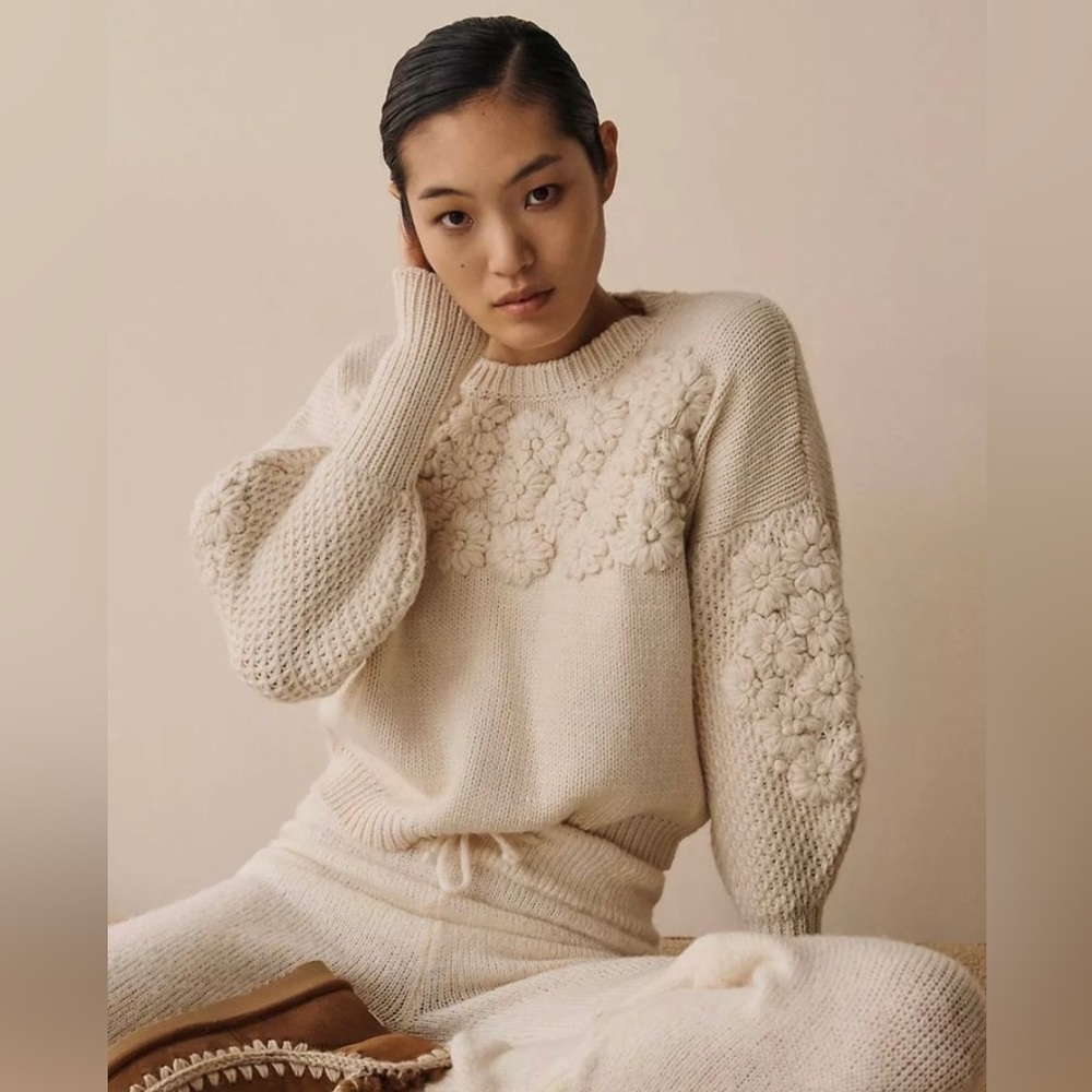 Fancy Floral Sweater by Anthropologie